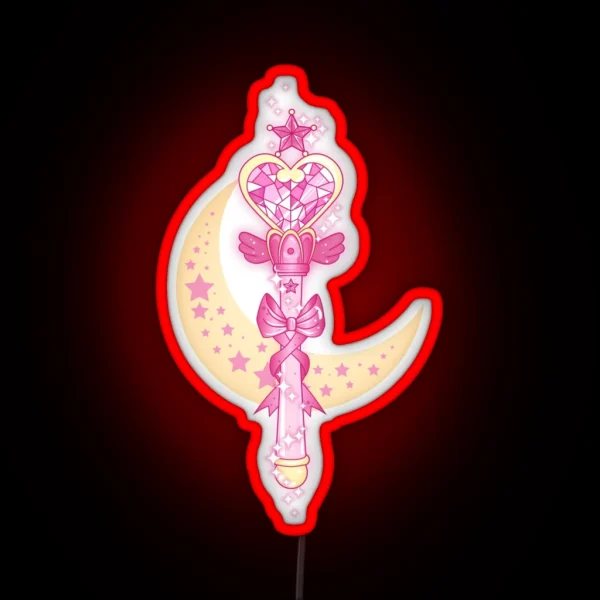 Sailor Mini Moon Wand RGB Neon Sign