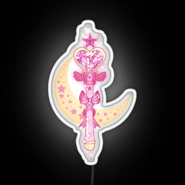 Sailor Mini Moon Wand RGB Neon Sign