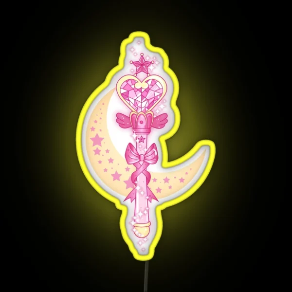 Sailor Mini Moon Wand RGB Neon Sign