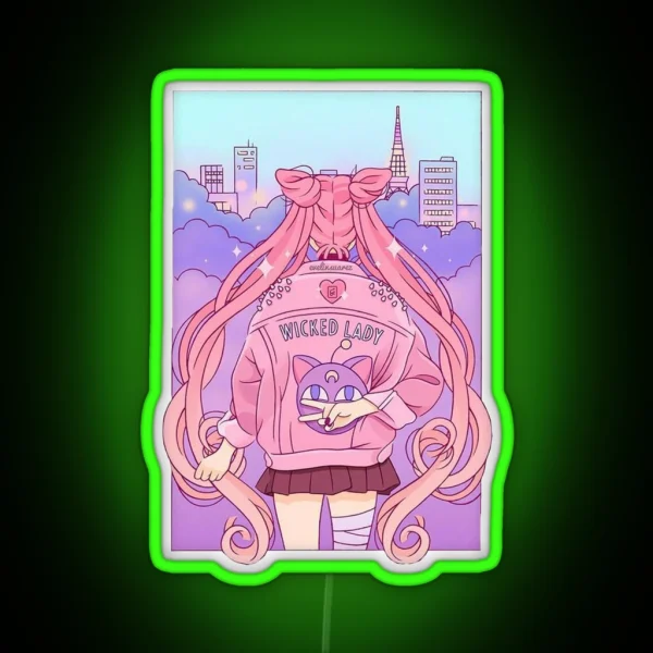 Sailor Moon Aesthetic RGB Neon Sign