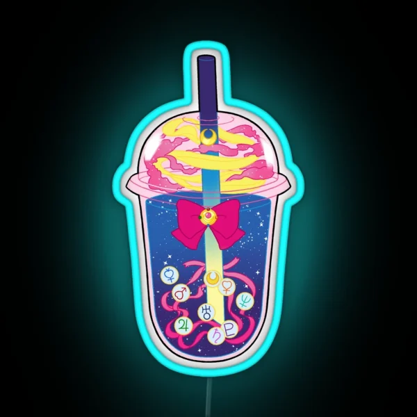 Sailor Moon Boba RGB Neon Sign
