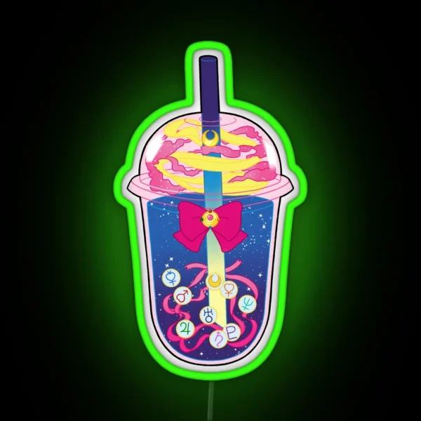 Sailor Moon Boba RGB Neon Sign