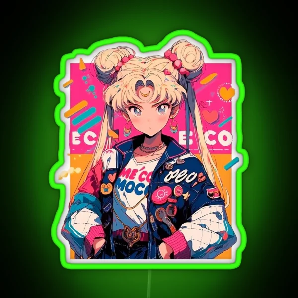 Sailor Moon Bubble Colors RGB Neon Sign