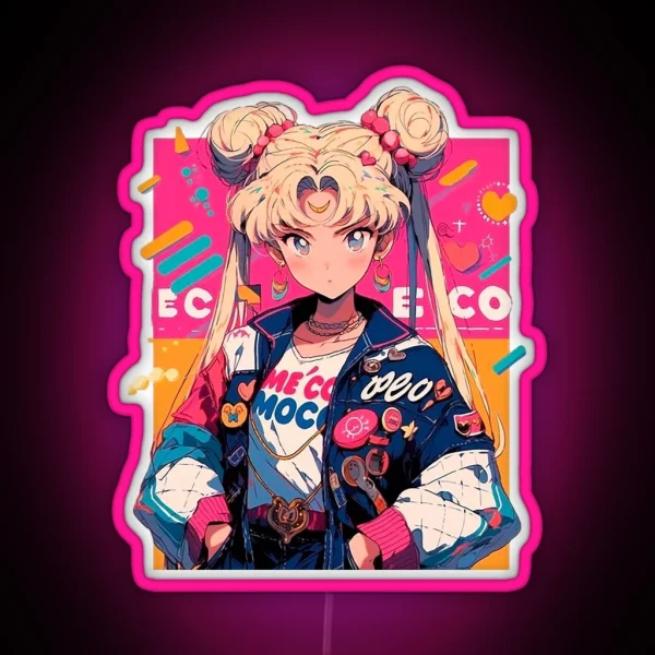 Sailor Moon Bubble Colors RGB Neon Sign
