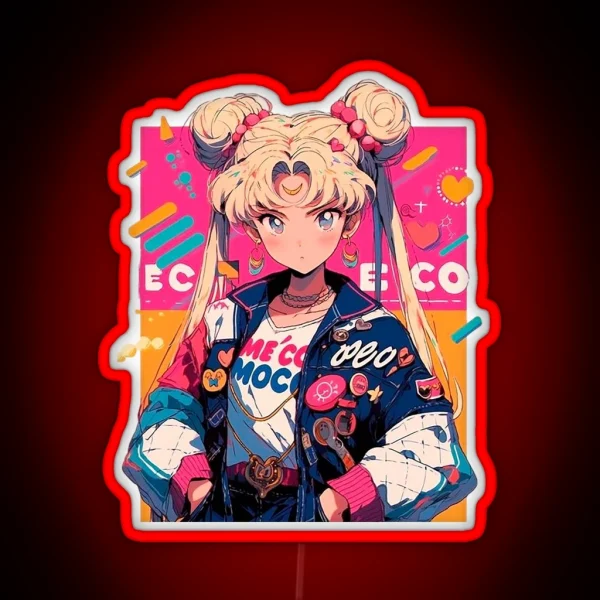 Sailor Moon Bubble Colors RGB Neon Sign