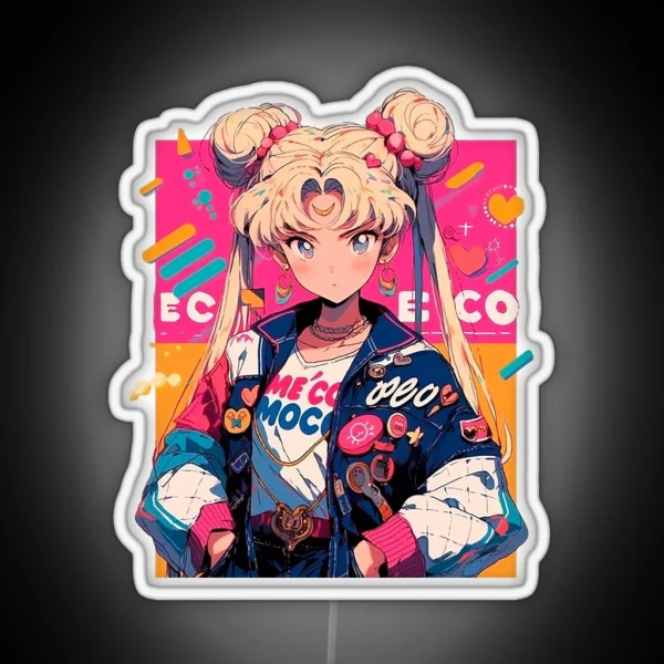 Sailor Moon Bubble Colors RGB Neon Sign