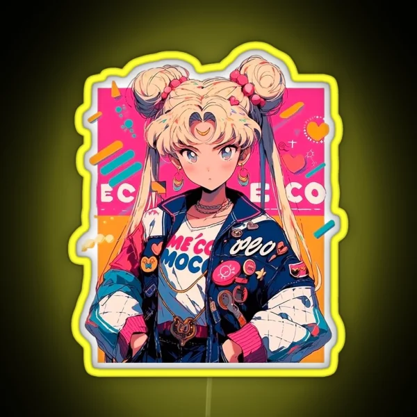 Sailor Moon Bubble Colors RGB Neon Sign