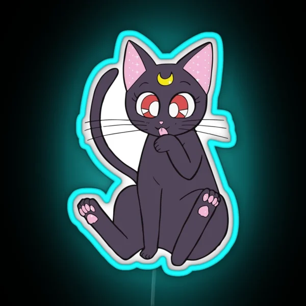 Sailor Moon Cat Luna RGB Neon Sign