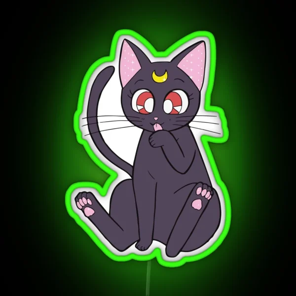 Sailor Moon Cat Luna RGB Neon Sign