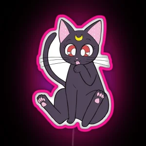 Sailor Moon Cat Luna RGB Neon Sign