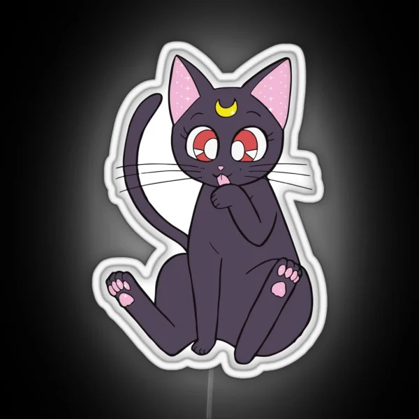 Sailor Moon Cat Luna RGB Neon Sign