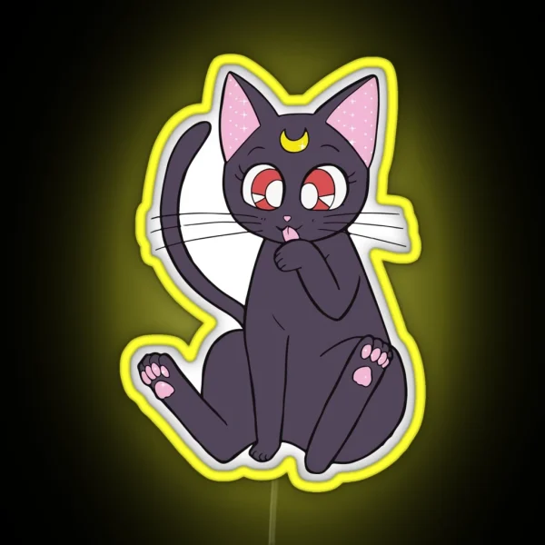 Sailor Moon Cat Luna RGB Neon Sign