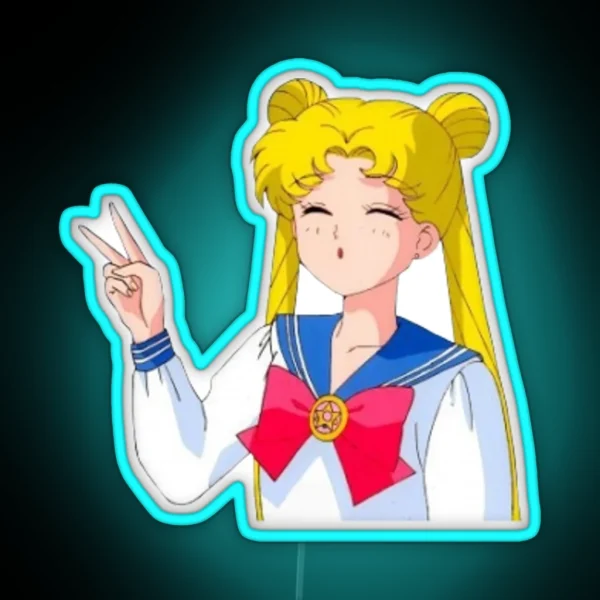 Sailor Moon Cute Pose RGB Neon Sign