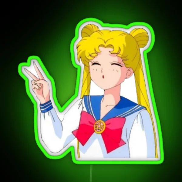 Sailor Moon Cute Pose RGB Neon Sign