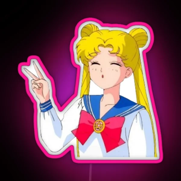 Sailor Moon Cute Pose RGB Neon Sign