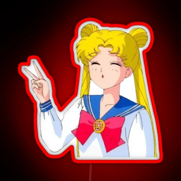 Sailor Moon Cute Pose RGB Neon Sign
