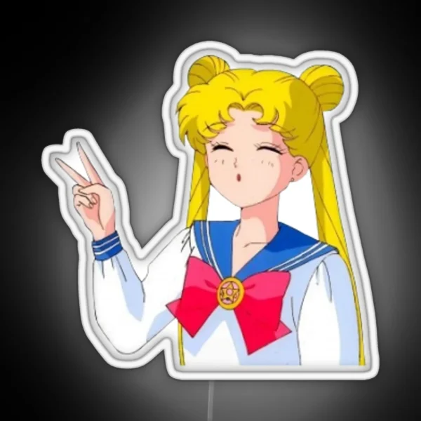 Sailor Moon Cute Pose RGB Neon Sign
