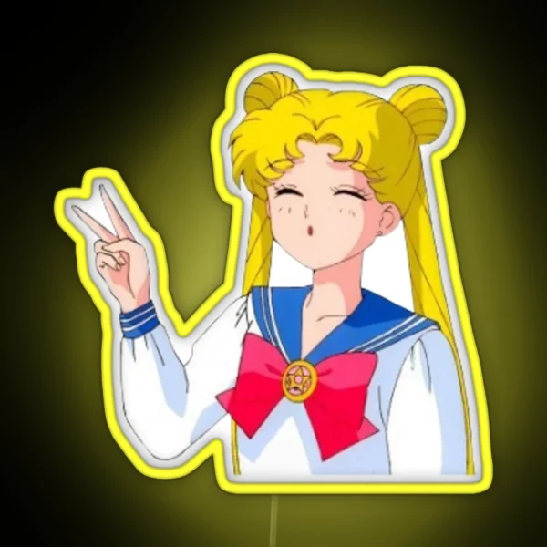 Sailor Moon Cute Pose RGB Neon Sign