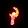 Mystical Sailor Moon Moon Stick Glows in Vibrant RGB Neon Light
