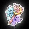 Mystical Sailor Moon wand with vibrant peony and neon accents