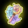 Magical Sailor Moon Moonstick Wand with Peony Flowers RGB Neon Sign