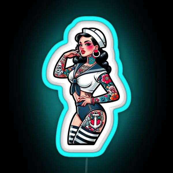 Sailor Pin Up RGB Neon Sign