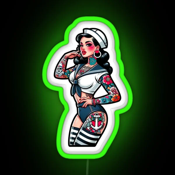 Sailor Pin Up RGB Neon Sign