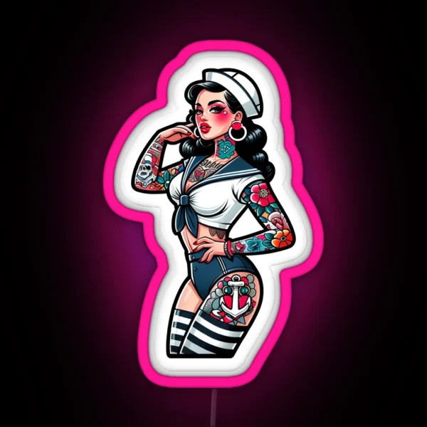 Sailor Pin Up RGB Neon Sign