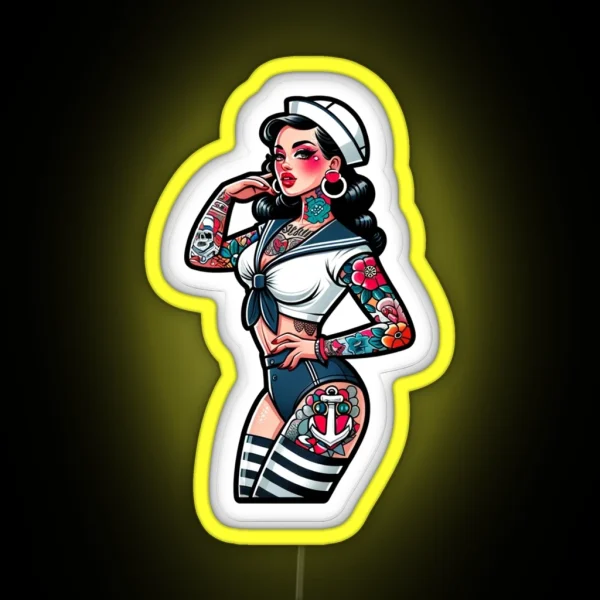 Sailor Pin Up RGB Neon Sign