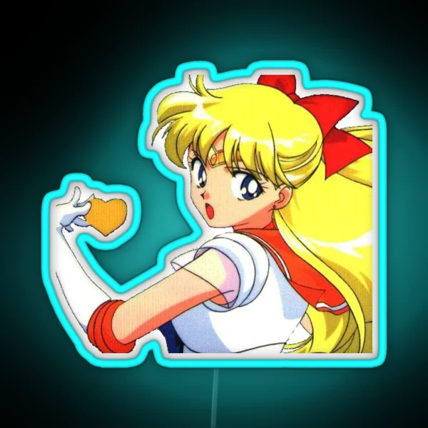 Sailor Venus Heart RGB Neon Sign