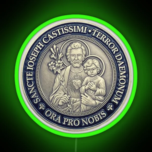 Saint Joseph Terror Of Demons San Giuseppe St Joseph RGB Neon Sign
