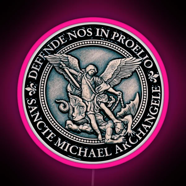 Saint Michael Archangel Medal St Michael RGB Neon Sign