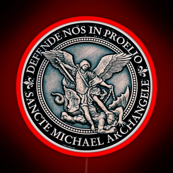 Saint Michael Archangel Medal St Michael RGB Neon Sign