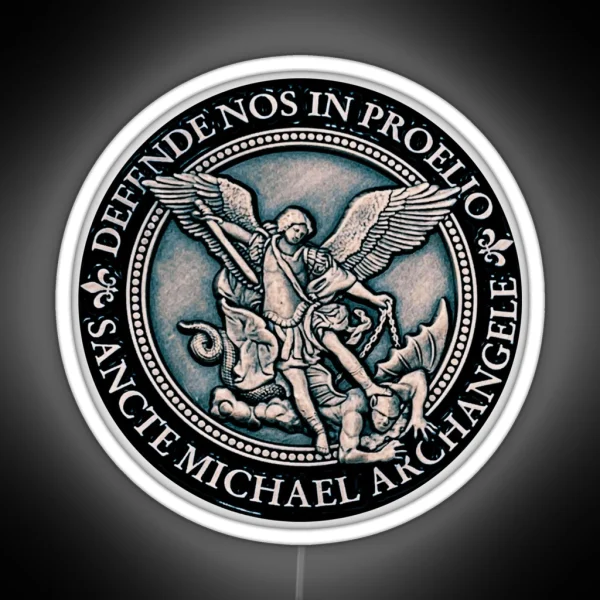 Saint Michael Archangel Medal St Michael RGB Neon Sign