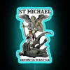 Stunning RGB Neon Sign of Saint Michael Archangel's Iconic Armor