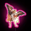 Vintage Saint Michael's Angelic Presence in Vibrant Colorful Neon Lighting Glow