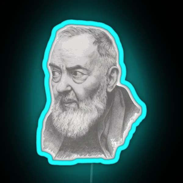 Saint Padre Pio Portrait RGB Neon Sign