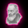 RGB LED saint padre pio portrait glowing neon light artwork