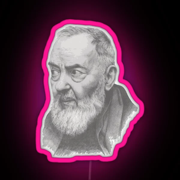 Saint Padre Pio Portrait RGB Neon Sign
