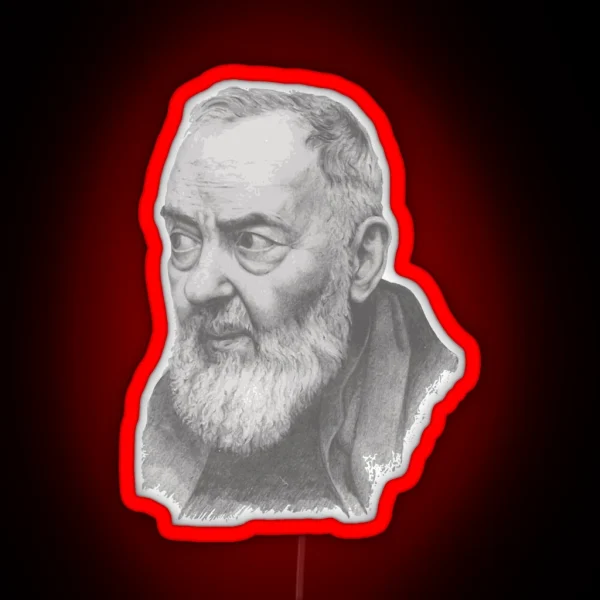 Saint Padre Pio Portrait RGB Neon Sign
