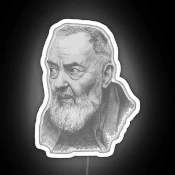 Saint Padre Pio Portrait RGB Neon Sign