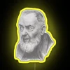 Religious LED portrait of Saint Padre Pio with vibrant colors