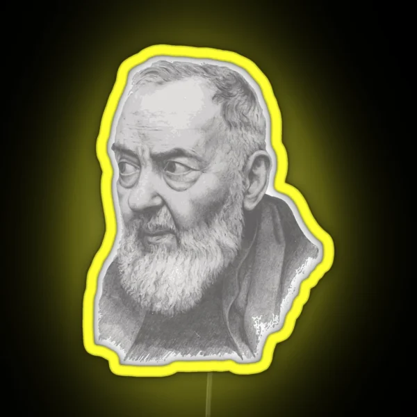 Saint Padre Pio Portrait RGB Neon Sign