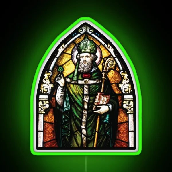 Saint Patrick Christian Church Glass Celtic RGB Neon Sign