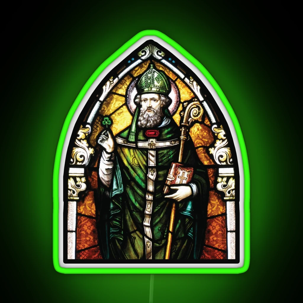 Saint Patrick Christian Church Glass Celtic RGB Neon Sign Saint Patrick Christian Church Glass Celtic RGB Neon Sign