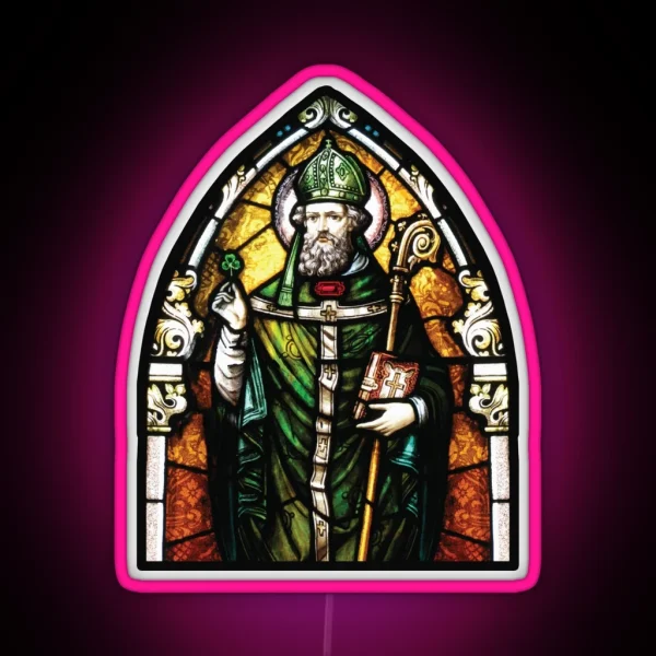 Saint Patrick Christian Church Glass Celtic RGB Neon Sign