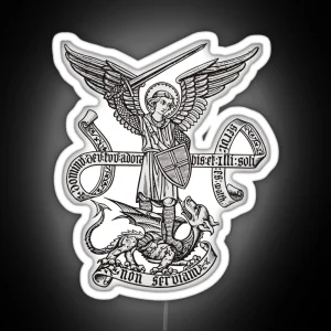 Saint St Michael Catholic Archangel Angel Defender RGB Neon Sign