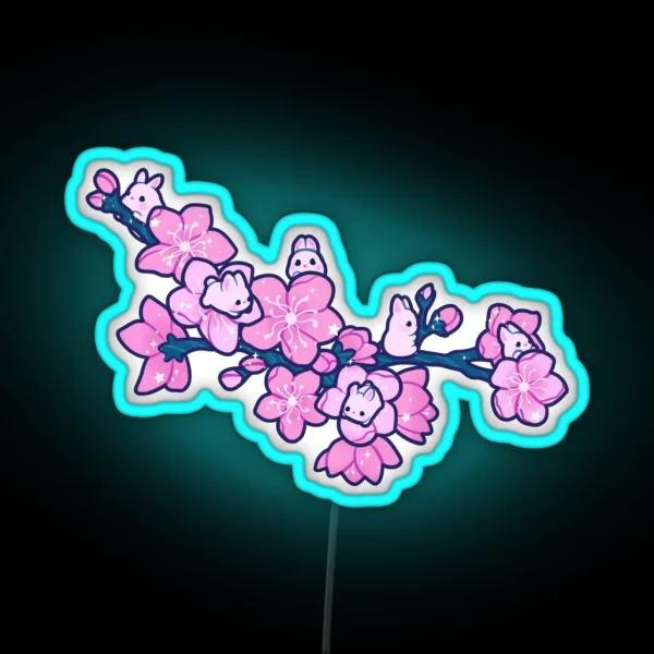 Sakura Bunnies RGB Neon Sign