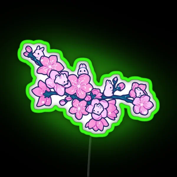 Sakura Bunnies RGB Neon Sign