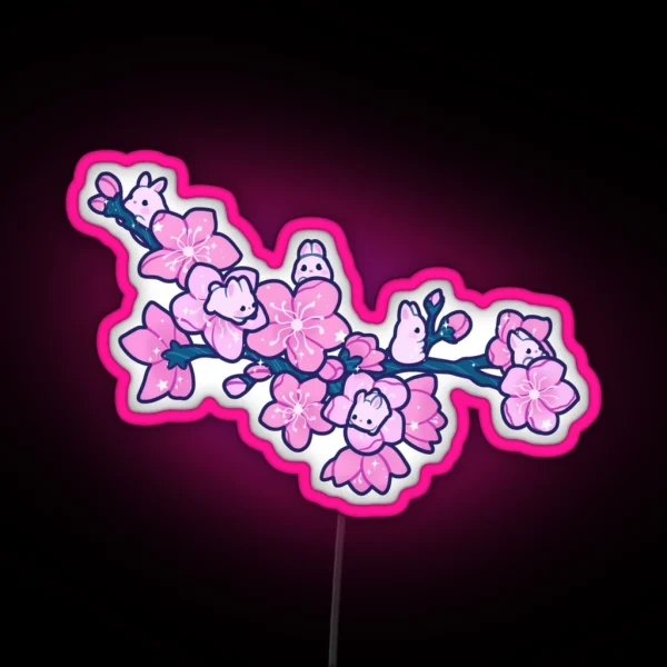 Sakura Bunnies RGB Neon Sign